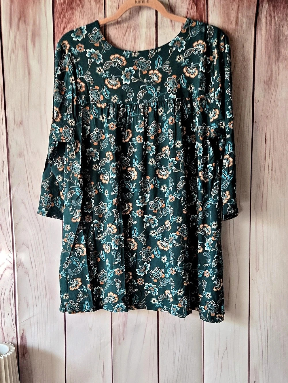 J. Jill WearEver Collection Floral Tunic Top in Green